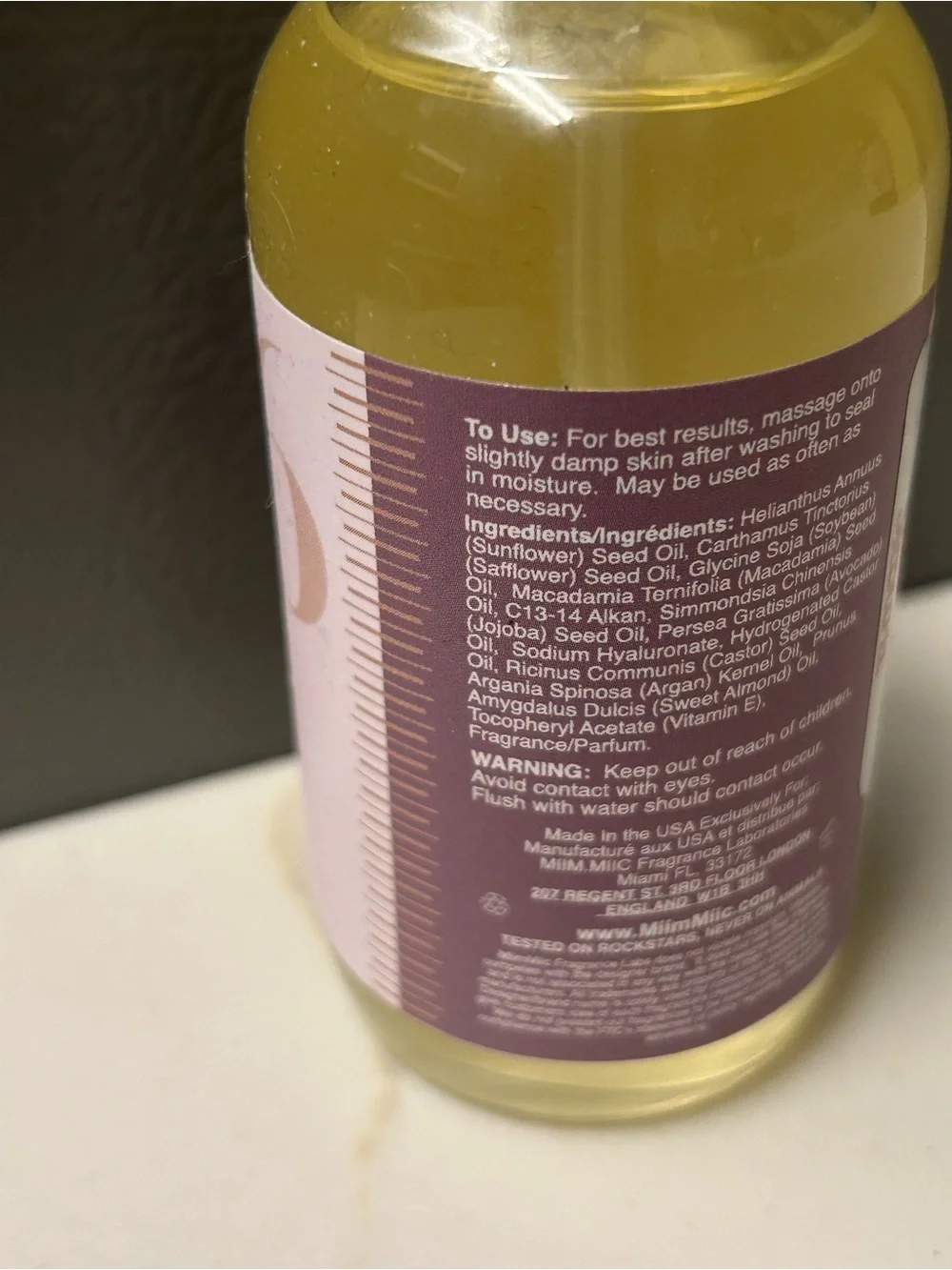 Brand New MIIM.MIIC Hair & Body Oil
